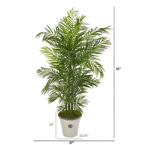 6’ Areca Palm Artificial Tree in Planter(Indoor/Outdoor)