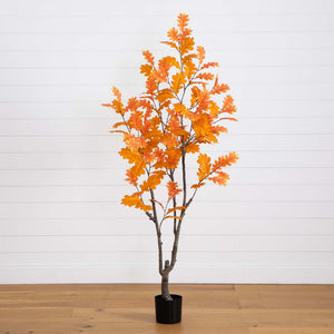 6' Artificial Autumn Oak Tree