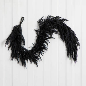 6' Artificial Real Touch Halloween Black Norfolk Island Pine Garland with Natural Look