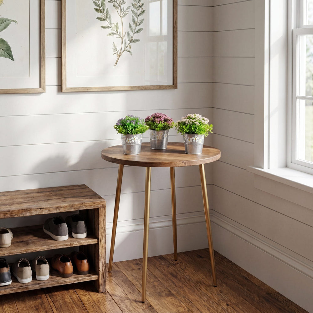 6” Artificial Succulent flowering Plant in Decorative Daisy Tin Planter -Set of 3