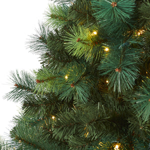 6' Assorted Green Scotch Pine Artificial Christmas Tree with 250 LED Lights