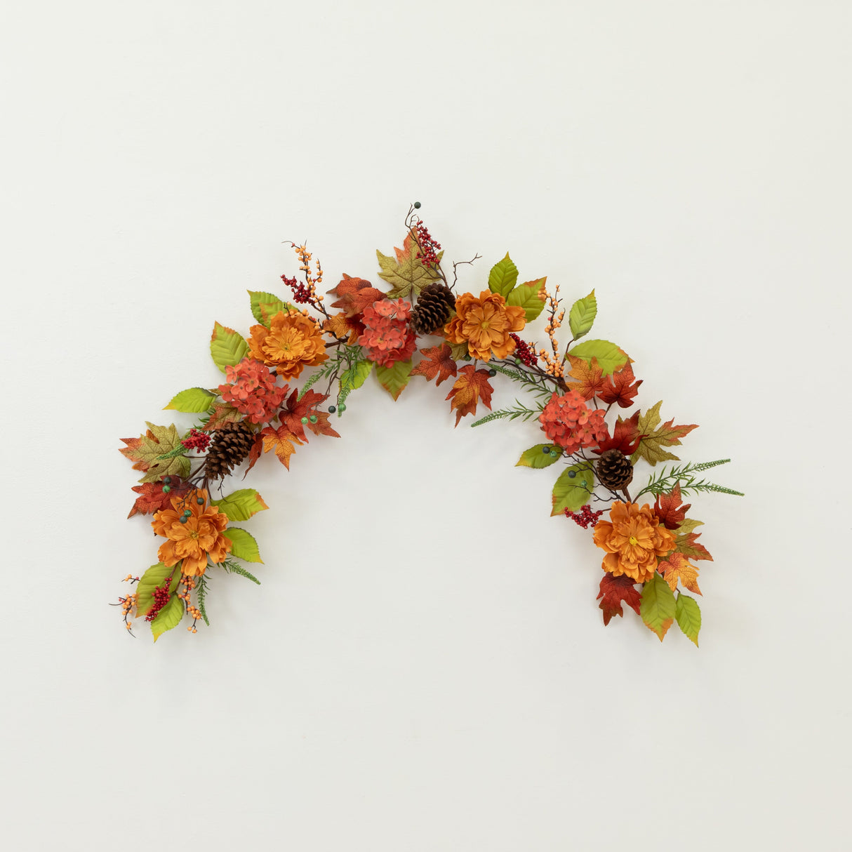 6’ Fall Ranunculus, Hydrangea and Berries Autumn Artificial Garland