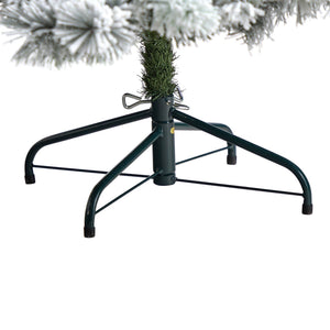 6’ Flocked Oregon Pine Artificial Christmas Tree with 300 Clear Lights and 551 Bendable Branches