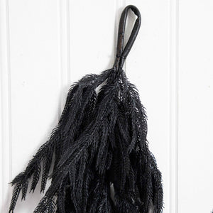 6' Artificial Real Touch Halloween Black Norfolk Island Pine Garland with Natural Look