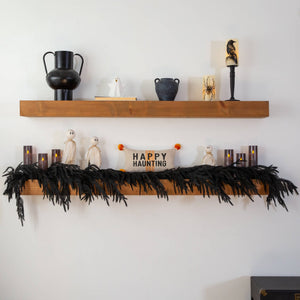 6' Artificial Real Touch Halloween Black Norfolk Island Pine Garland with Natural Look