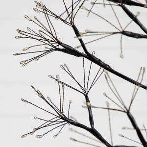 6' Pre-Lit Artificial Halloween Black Starburst Tree with 1680 Fairy Warm White LED Lights