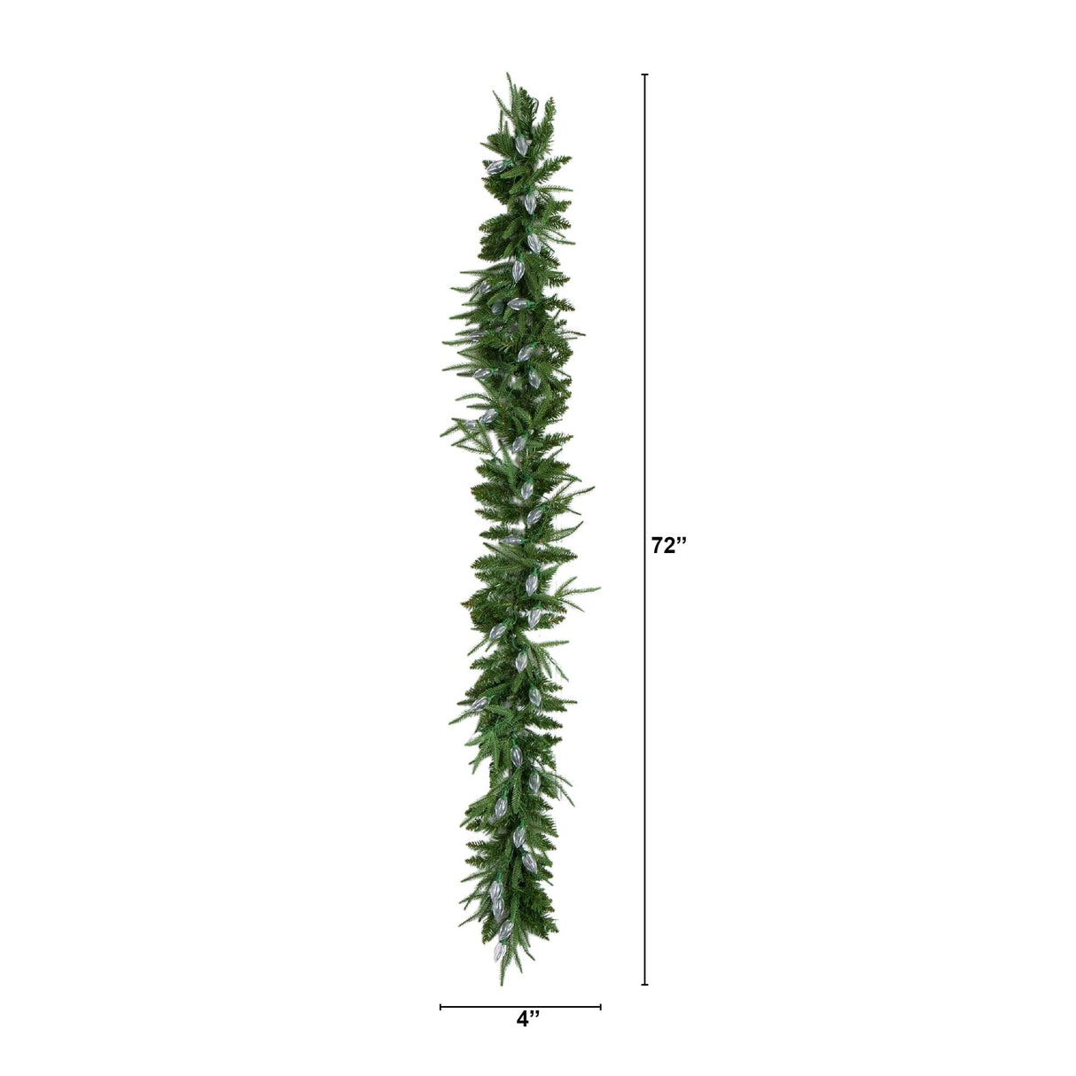 6' Pre-Lit Artificial Luxembourg Pine Christmas Garland with 35 Multicolored Traditional Bulb LED Lights