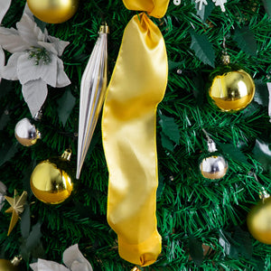 6' Pre-Lit Artificial Pop up Christmas Tree with Gold & Silver Ornaments, Ribbons and 150 Warm White LED Lights