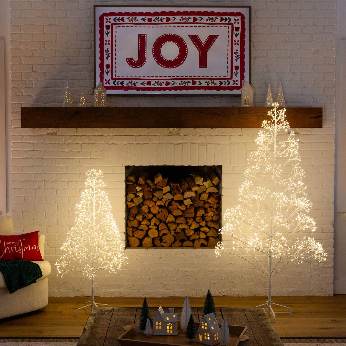 6' Pre-Lit Artificial White Starburst Tree with 1680 Fairy Warm White LED Lights