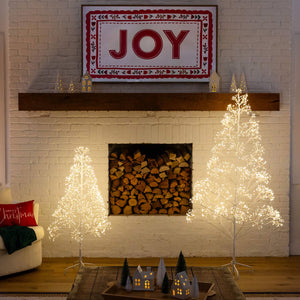 6' Pre-Lit Artificial White Starburst Tree with 1680 Fairy Warm White LED Lights