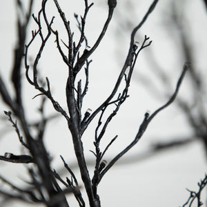 6’ Pre-Lit Halloween Black Twig Artificial Tree with 300 Orange & Purple LED Lights