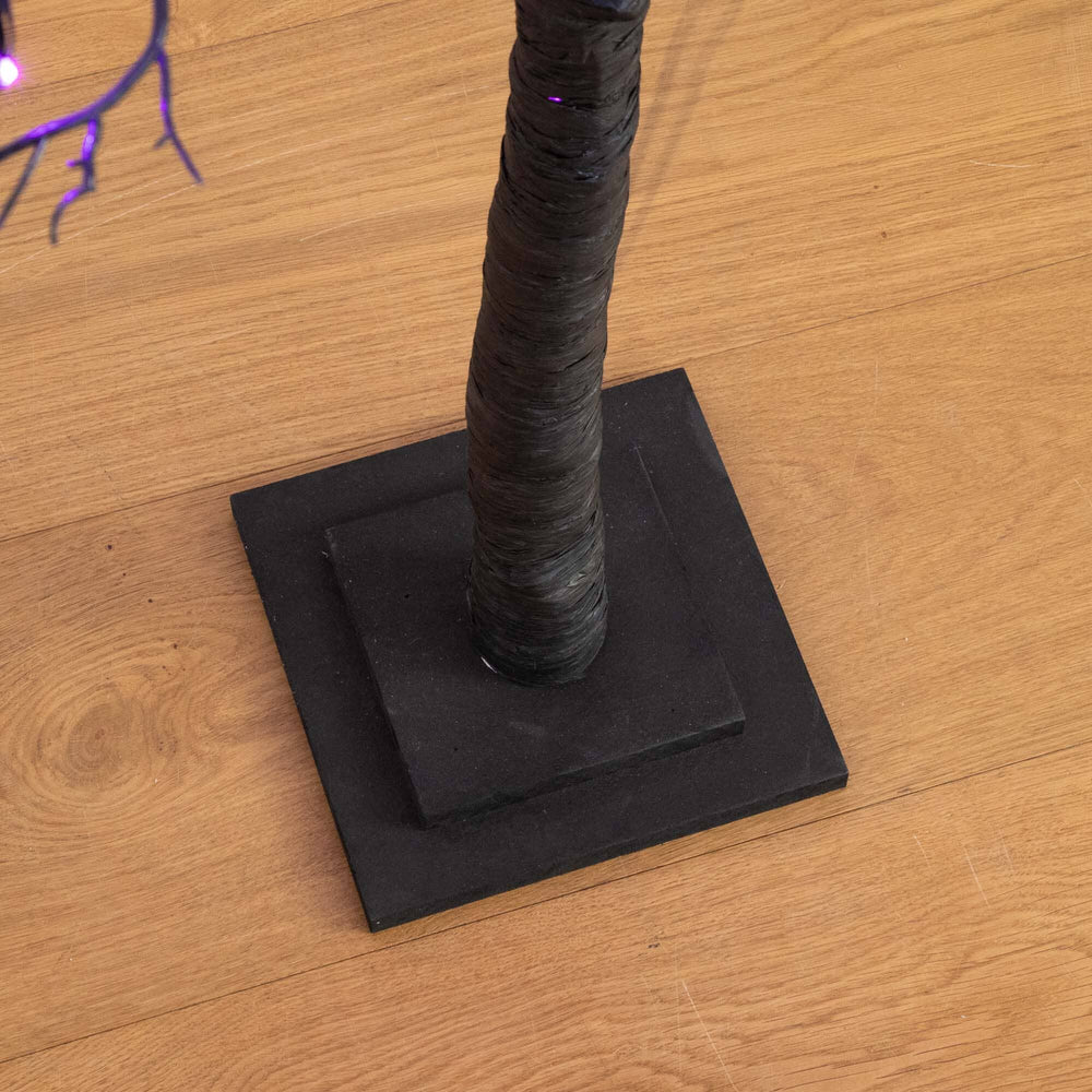 6’ Pre-Lit Halloween Minimalist Twig Artificial Fall Tree with 320 Orange & Purple LED Lights