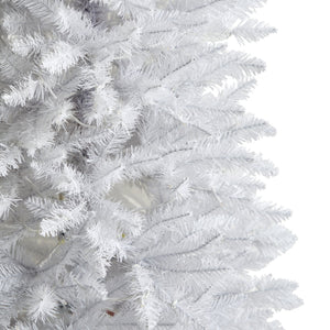 6’ Slim White Artificial Christmas Tree with 250 Warm White LED Lights and 743 Bendable Branches