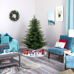 6’ Swedish Fir Artificial Christmas Tree with 350 Warm White LED Lights and 963 Bendable Branches