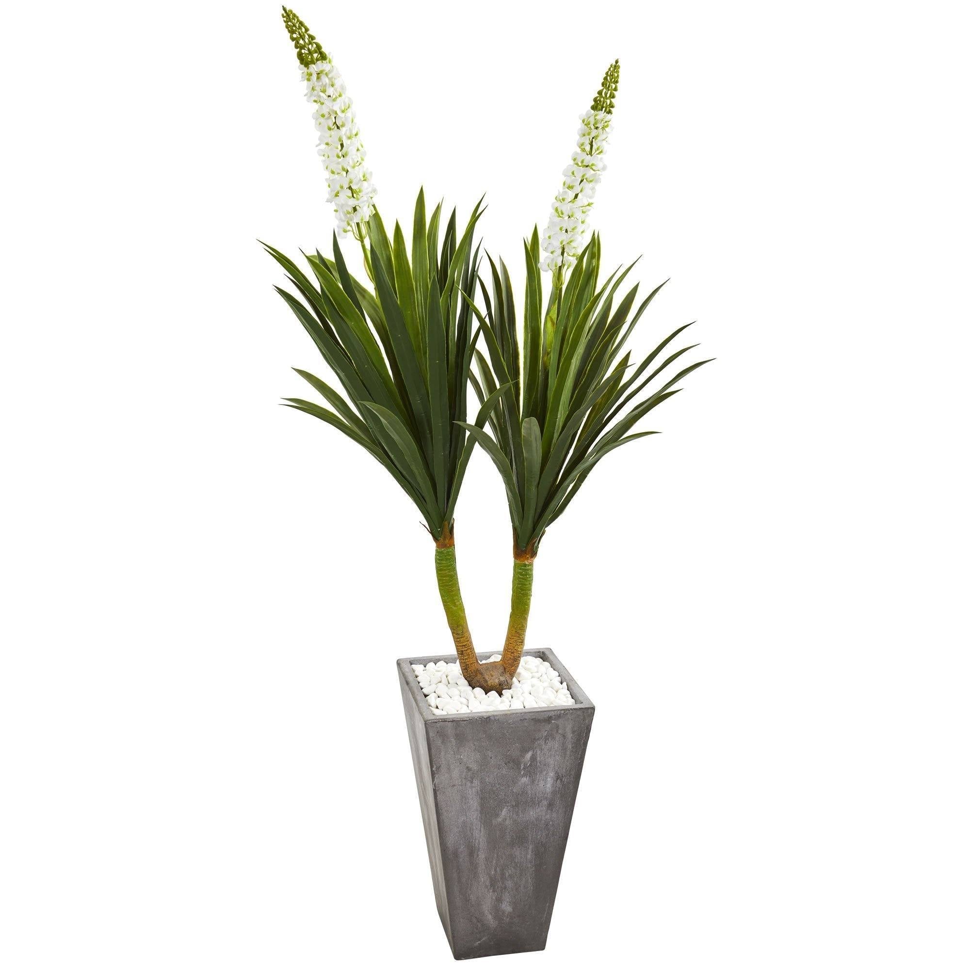 6' Yucca Artificial Plant in Cement Planter – Tuesday Morning