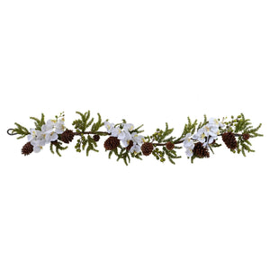 60” Phalaenopsis Orchid & Pine Garland