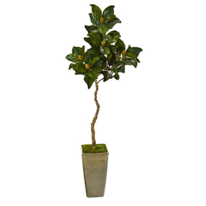 63” Magnolia Artificial Tree in Green Planter