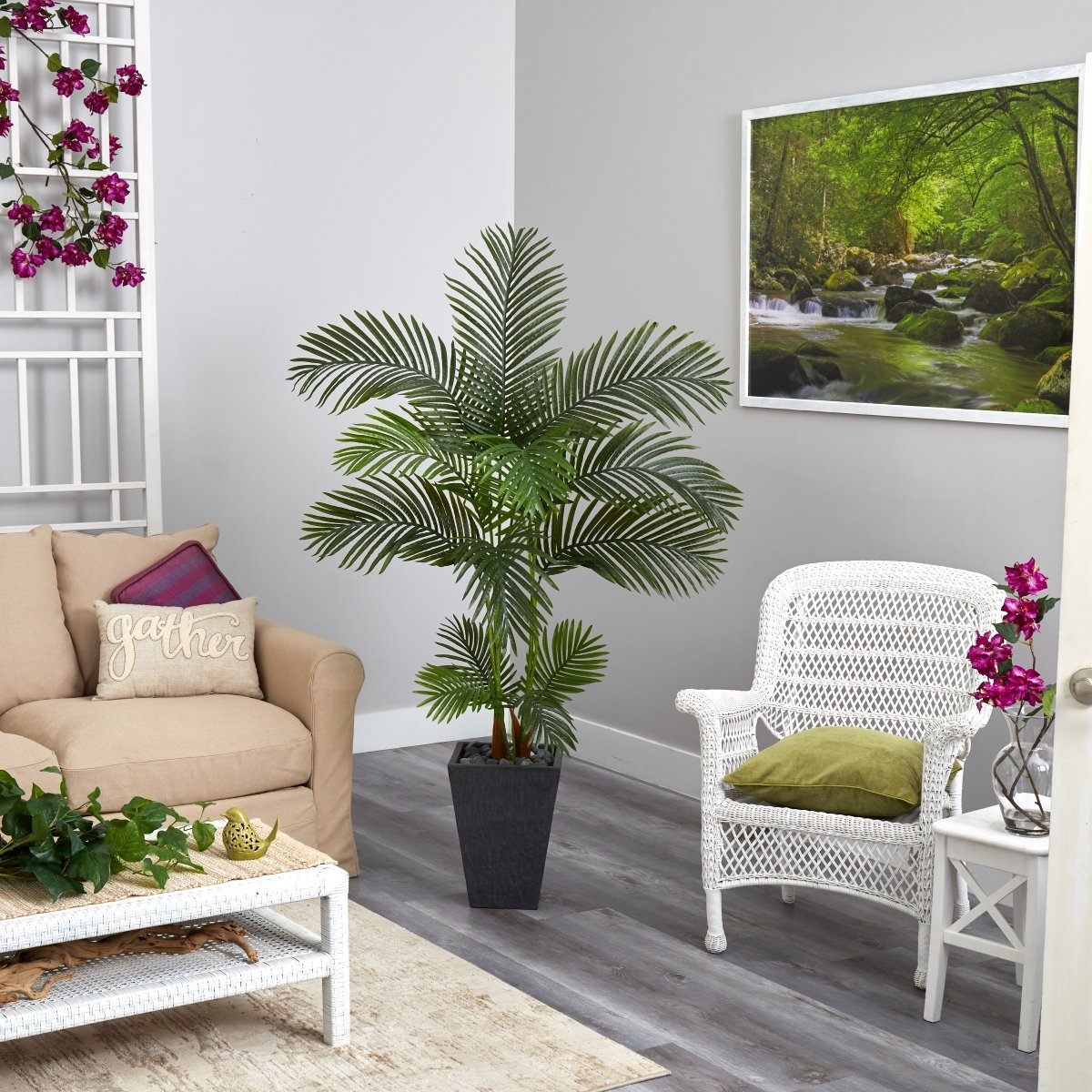 65” Areca Palm Artificial Tree in Slate Planter