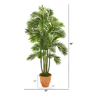 68” Areca Palm Artificial Tree in Orange Planter