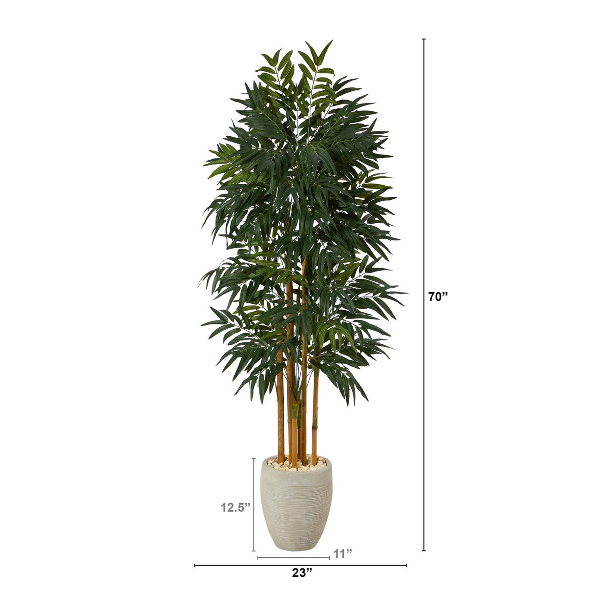 69” Phoenix Palm Artificial tree in White Planter with Stand