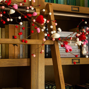 6' Artificial Valentine's Day Heart & Berry Twig Garland