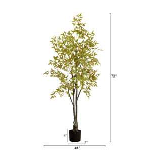 6' Autumn Nandina Artificial Fall Tree