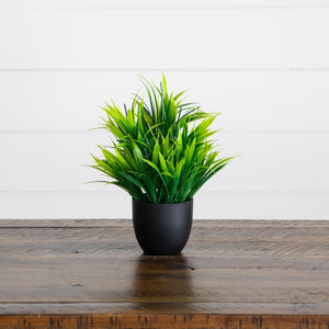 7” Artificial Mixed Botanical Plant in Black Square Pot - Set of 4