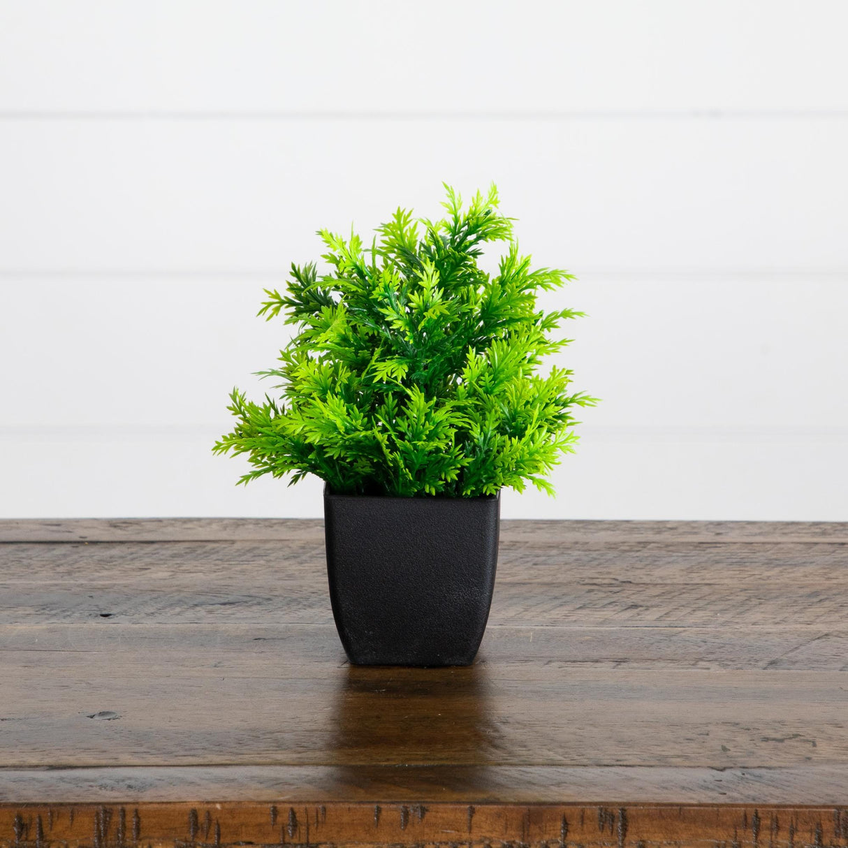 7” Artificial Mixed Topiary Plant in Black Square Pot - Set of 4