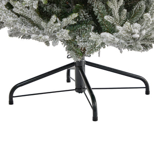 7’ Flocked Fraser Fir Artificial Christmas Tree with 600 Warm White Lights and 3852 Bendable Branches