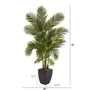 70” Areca Palm Artificial Tree in Black Planter