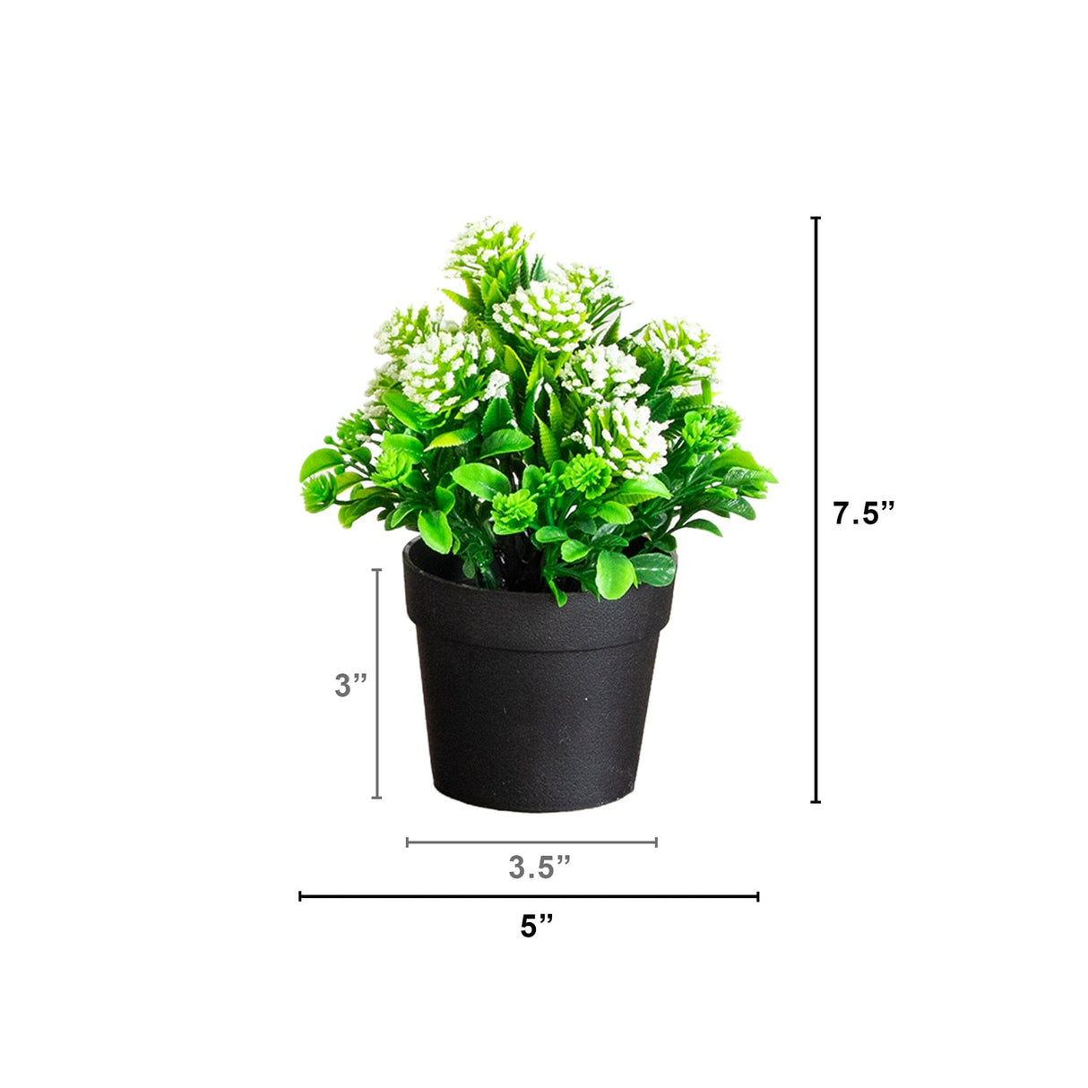 7.5" Artificial Mixed Flowering Plant in Black Pot - Set of 4