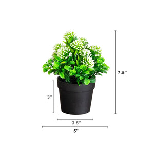 7.5" Artificial Mixed Flowering Plant in Black Pot - Set of 4