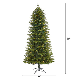 7.5’ Belgium Fir “Natural Look” Artificial Christmas Tree with 550 Clear LED Lights