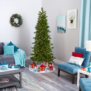 7.5' Big Sky Spruce Artificial Christmas Tree with 300 Clear Warm (Multifunction) LED Lights and 385 Bendable Branches