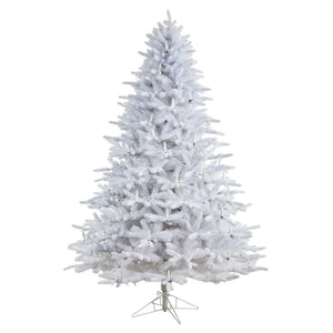 7.5' Candle Lit White Artificial Christmas Tree with 900 LED “Candle Lights” and 1703 Bendable Branches