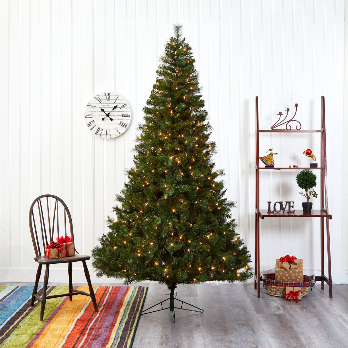 7.5' Mount Hood Spruce Artificial Christmas Tree with 450 Warm White Lights and 1285 Bendable Branches
