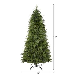7.5’ Vancouver Fir “Natural Look” Artificial Christmas Tree with 600 Clear LED Lights and 2942 Bendable Branches