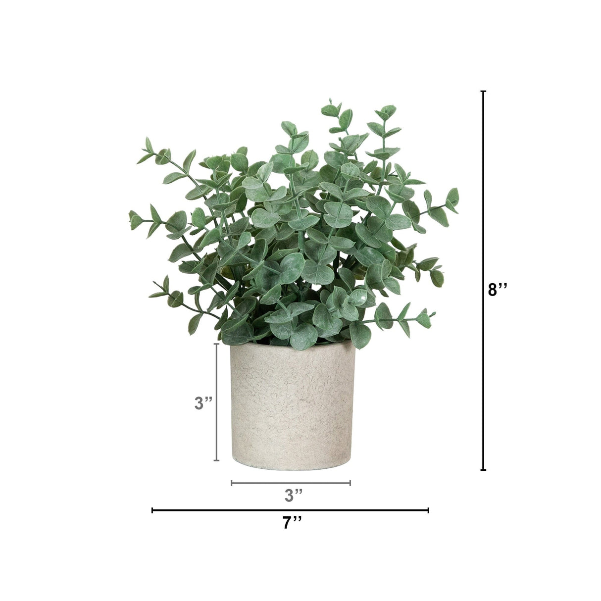 8" Artificial Baby Blue Eucalyptus in Decorative Planter - Set of 2