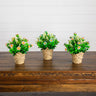 8" Artificial Daisy Plant in Newspaper Wrapped Planter -Set of 3