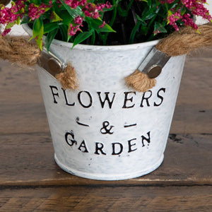 8” Artificial Lavender Plant in Rustic Flowers & Garden Planter -Set of 3