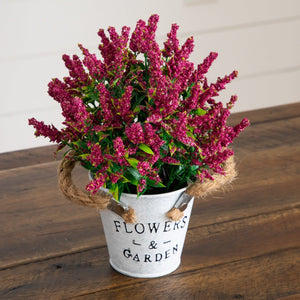 8” Artificial Lavender Plant in Rustic Flowers & Garden Planter -Set of 3