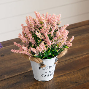 8” Artificial Lavender Plant in Rustic Flowers & Garden Planter -Set of 3