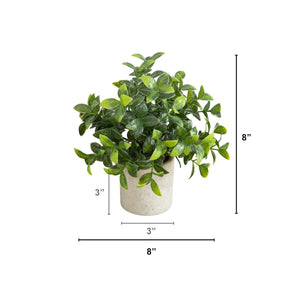 8” Artificial Mini Greenery Potted Plant - Set of 3