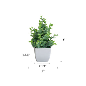 8” Artificial Mini Potted Plants - Set of 4