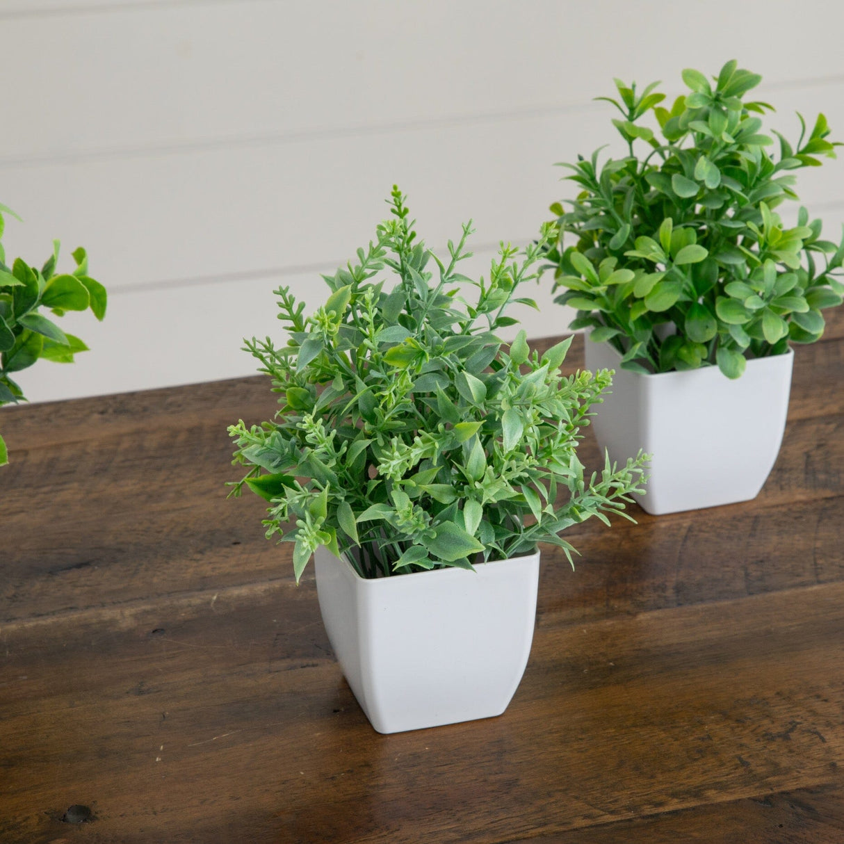8” Artificial Mini Potted Plants - Set of 4