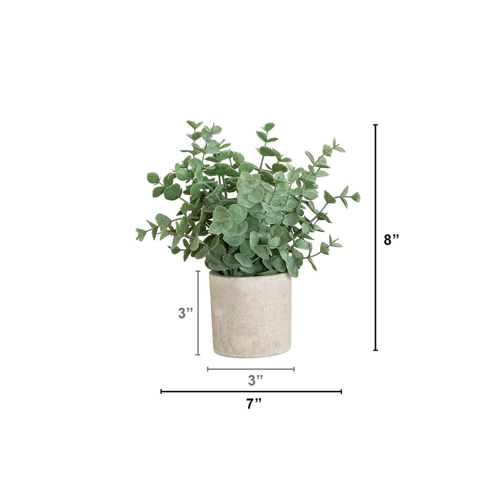 8" Artificial Mixed Eucalyptus Plant in Decorative Planter - Set of 3