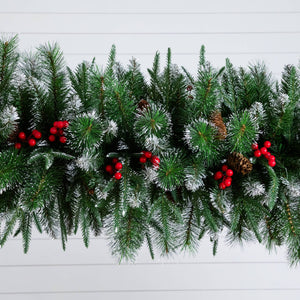 8' Artificial Holiday Green Christmas Pine Archway with Pinecones and Berries