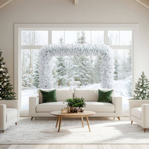 8' Artificial Holiday White Christmas Pine Archway
