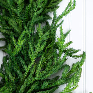 8' Artificial Real Touch Norfolk Island Pine Garland with Natural Look