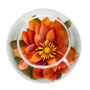 8” Lotus Artificial Arrangement in Glass Vase